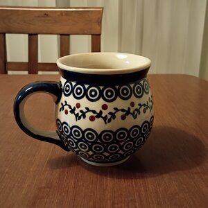 Authentic Polish Pottery bubble mug